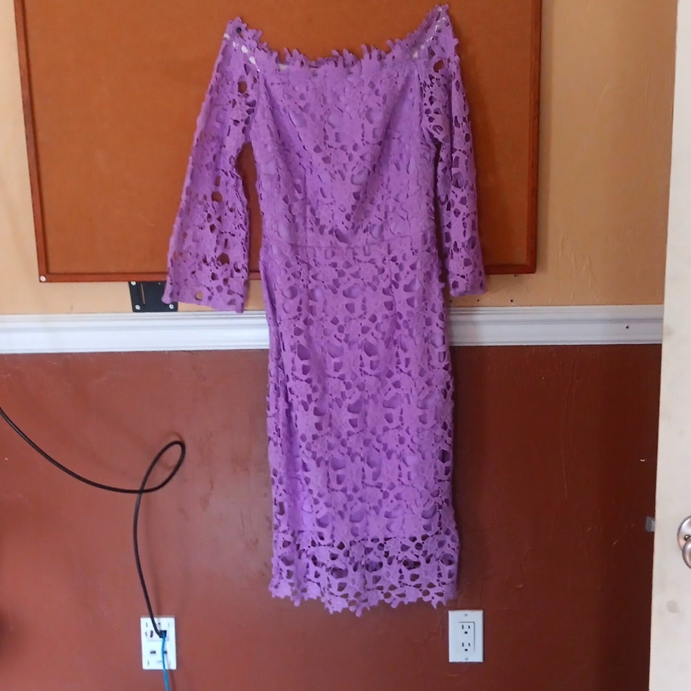 Midi Purple Spring Dress Size Large